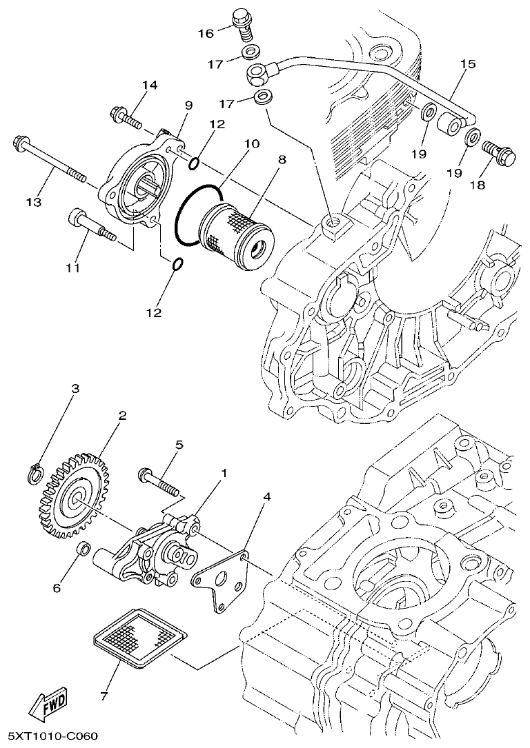 Yamaha 250RAP OIL PUMP parts diagram